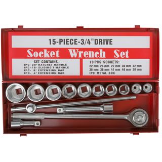 Набор: вороток (трещотка) 3/4" + головки 22-50 мм, 15 шт. FIT IT 62470