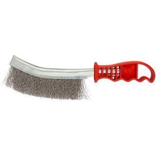 Корщетка с изогнутой пластиковой ручкой, стальная тип А КУРС 38407