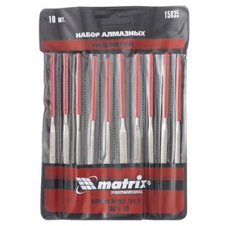 Набор надфилей алмазных 140 х 70 х 3 мм, 10 шт Matrix Master 15835