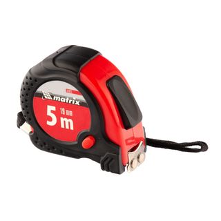 Рулетка Status Magnet fixation, 5 м х 19 мм, обрезиненный корпус, зацеп с магнитом Matrix 31023