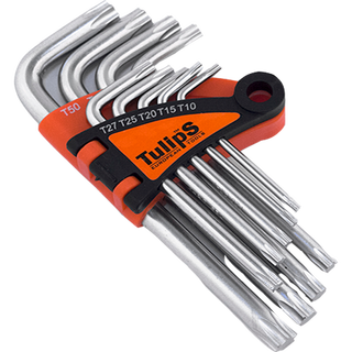 Tulips набор ключей TORX, CrV сталь, сатин.покрытие (9 шт), IK12-960