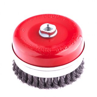 Щетка для УШМ Heavy Duty, 125 мм, М14, чашка, крученая проволока 0,5 мм Matrix 74674