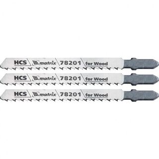 Полотна для электролобзика по дереву, 3 шт, T101B, 75 х 2,5 мм, HCS Matrix Professional 78201