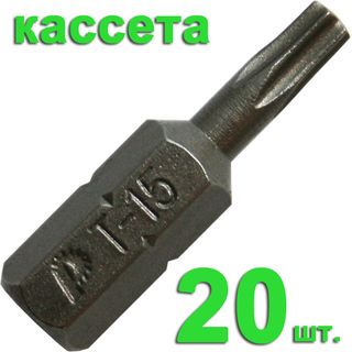 Бита отверточная ПРАКТИКА "Профи" Torx-15 х 25мм, кассета (20шт), 036-650
