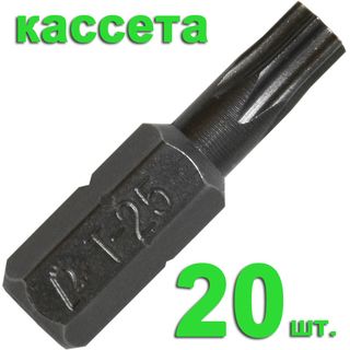 Бита отверточная ПРАКТИКА "Профи" Torx-25 х 25мм, кассета (20шт), 036-674