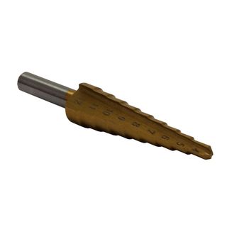 Сверло по металлу ступенчатое ПРАКТИКА 4-12 мм, шаг 1 мм, TIN, блистер (1шт), 774-474