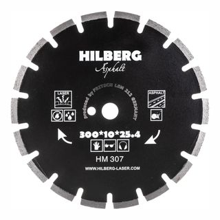 Диск алмазный отрезной 300*25,4 Hilberg Hard Materials Лазер асфальт
