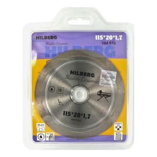 Диск алмазный отрезной 115*20 Hilberg Master Сeramic сплошной