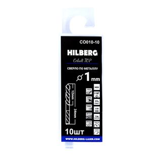 Сверло по металлу 1.0*34(12)мм (10шт) Hilberg Cobalt 5% TOP,