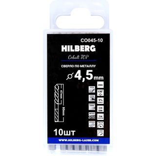 Сверло по металлу 4.5*80(47)мм (10шт) Hilberg Cobalt 5% TOP,