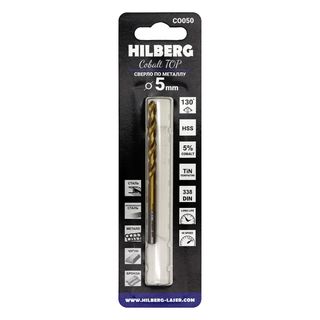 Сверло по металлу 5.0*86(52)мм Hilberg Cobalt 5% TOP,