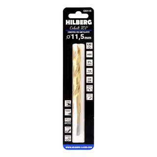 Сверло по металлу 11.5*142(94)мм Hilberg Cobalt 5% TOP,