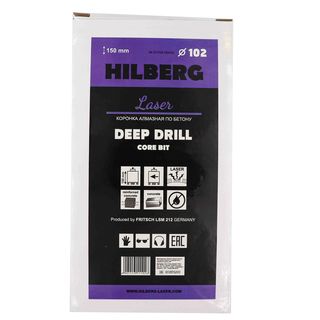 Коронка алмазная по бетону 102*150 мм Hilberg Laser Deep Drill