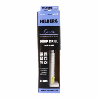 Коронка алмазная по бетону 25*150 мм Hilberg Laser Deep Drill