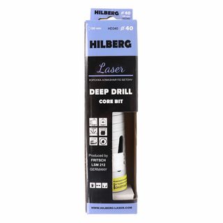 Коронка алмазная по бетону 40*150 мм Hilberg Laser Deep Drill