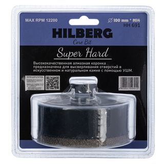 Коронка алмазная 100 мм Hilberg Super Hard M14