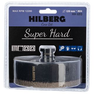 Коронка алмазная 120 мм Hilberg Super Hard M14