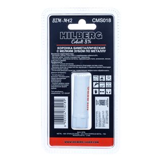 Коронка биметаллическая по металлу 18мм, мелкий зуб, Hilberg Bi-Metal Cobalt 8% (М42),