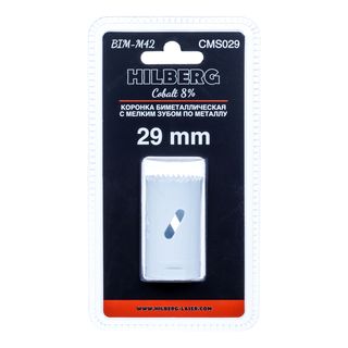 Коронка биметаллическая по металлу 29мм, мелкий зуб, Hilberg Bi-Metal Cobalt 8% (М42),