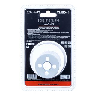 Коронка биметаллическая по металлу 44мм, мелкий зуб, Hilberg Bi-Metal Cobalt 8% (М42),