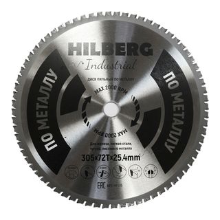 Диск пильный Hilberg Industrial Металл 305*25,4*72Т