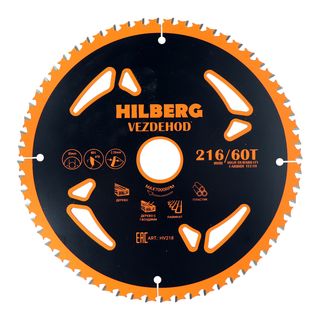 Диск пильный Hilberg Vezdehod 216*30*60Т*7 град.