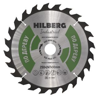Диск пильный Hilberg Industrial Дерево 250*30*24Т