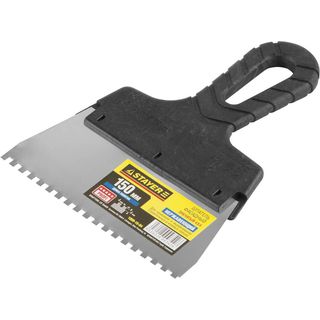 Шпатель STAYER "PROFESSIONAL" нерж., зубчатый , 150мм, зуб 4х4мм, 1009-15-04
