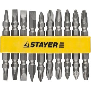 Набор STAYER Биты "MASTER" двухсторонние в пластиковом держателе, Cr-V, 10 предметов, 2605-H10_z01