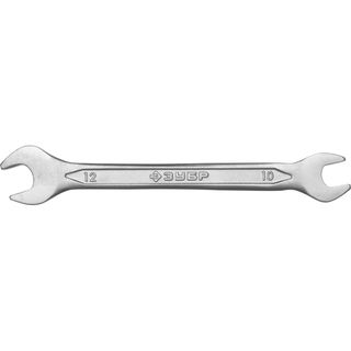 Ключ ЗУБР "МАСТЕР" гаечный рожковый, Cr-V сталь, хром 10х12мм, 27010-10-12
