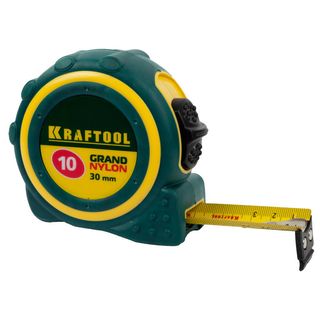 Рулетка KRAFTOOL "GRAND", двусторонняя шкала, нейлоновое покрытие, 10м/30мм, 3412-10_z01