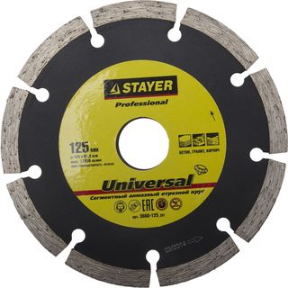 Круг алмазный STAYER "PROFESSIONAL", сегментный, сухая резка, для УШМ, 22,2х125мм, 3660-125_z01