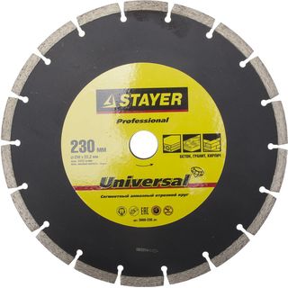 Круг алмазный STAYER "PROFESSIONAL", сегментный, сухая резка, для УШМ, 22,2х230мм, 3660-230_z01
