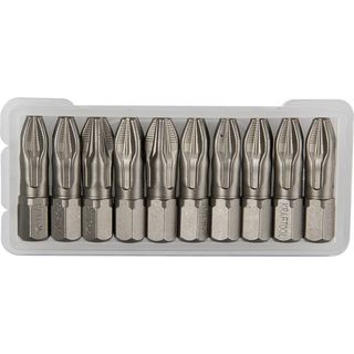 Биты KRAFTOOL "ЕХPERT" торсионные кованые, Cr-Mo, C1/4", PZ3, 25мм (10шт), 26123-3-25-10