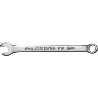 Ключ STAYER "MASTER" гаечный комбинированный, хром 6мм, 27085-06