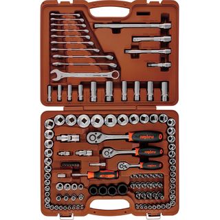 Специальный набор инструмента, торцевые головки 1/4", 3/8", 1/2"DR, 4-32 мм и SAE 5/32"--1-1/4", ударные торцевые головки 1/2"DR, 17-23 мм, 120 предметов