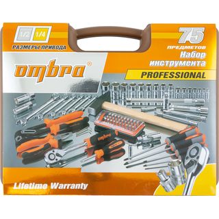 Набор инструмента универсальный 1/4", 1/2"DR, 75 предметов
