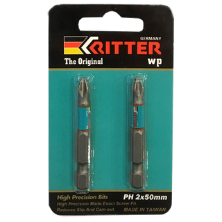 Бита Ritter WP PH 2x70 мм магнитная (сталь S2) (2 шт. в блистерной упаковке)
