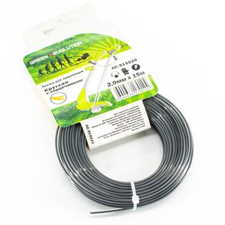 Леска Green Revolution для триммера 2,0х15м "круглая с сердечником" (100% нейлон, сердечник упрочненный нейлон)