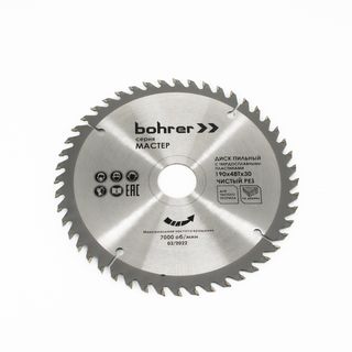 Диск пильный тв. по дереву Bohrer Мастер 190x30/20 мм, 48Т зубов (50/1)
